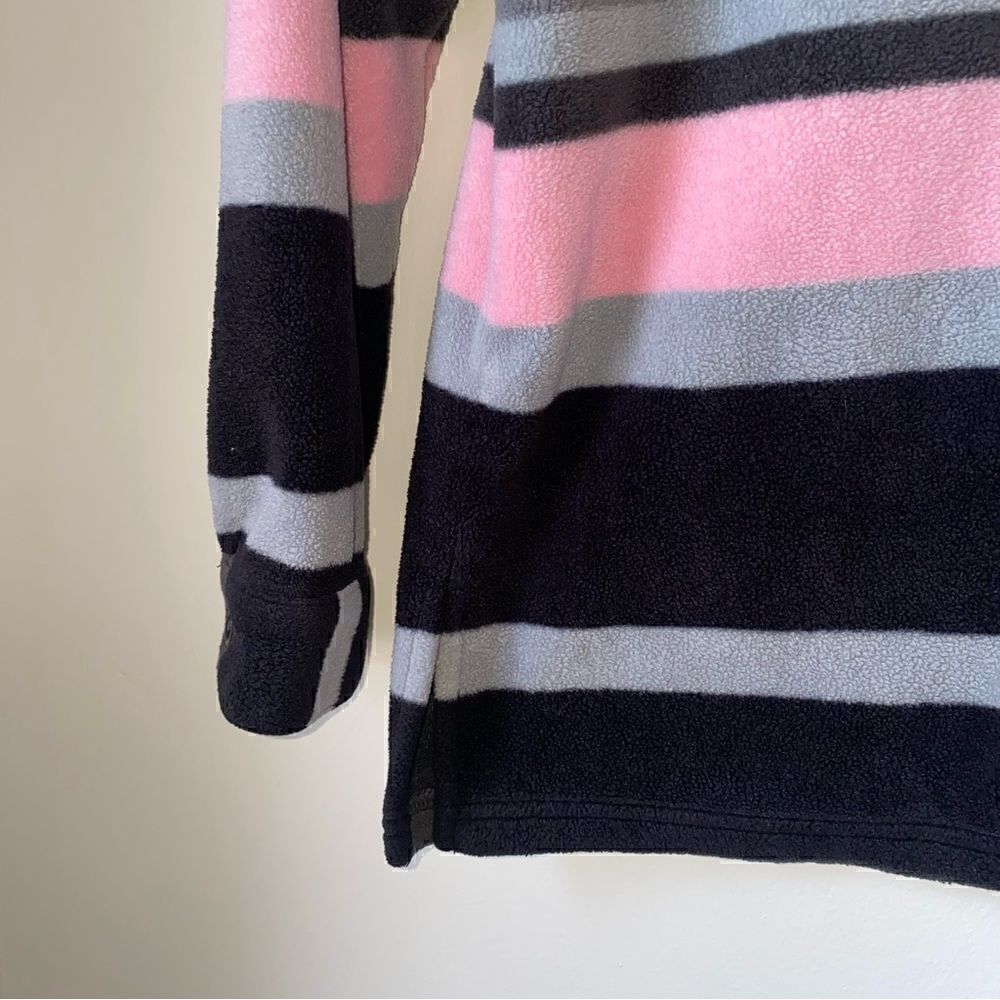 Denim&co striped fleece button down sweater shacket - Picture 7 of 8